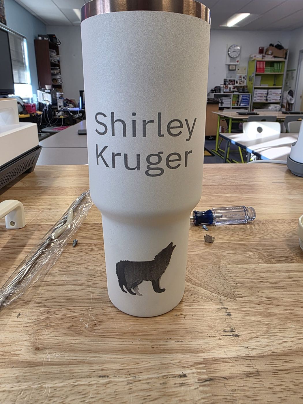 Laser-engraved mug